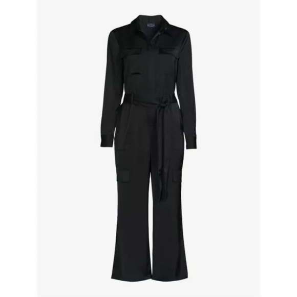 BRAND NEW (w/out tags)Scoop Satin Jumpsuit Wide Leg w/Cargo Pockets, S (4-6) - Picture 3 of 5